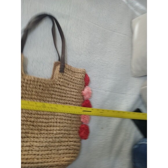 Blue Miami Straw Boho Summer Beach Bag - Picture 5 of 9